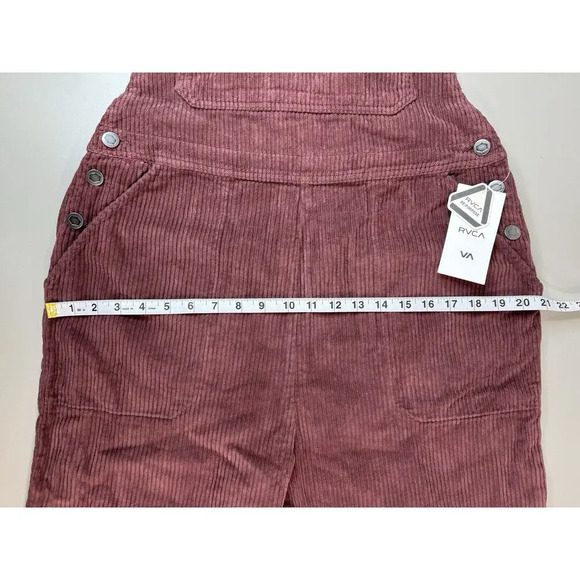 RVCA NWT Womens Corduroy Dungarees Overalls Wine Sz 30 Workwear Outdoor GORPCORE - Picture 15 of 16
